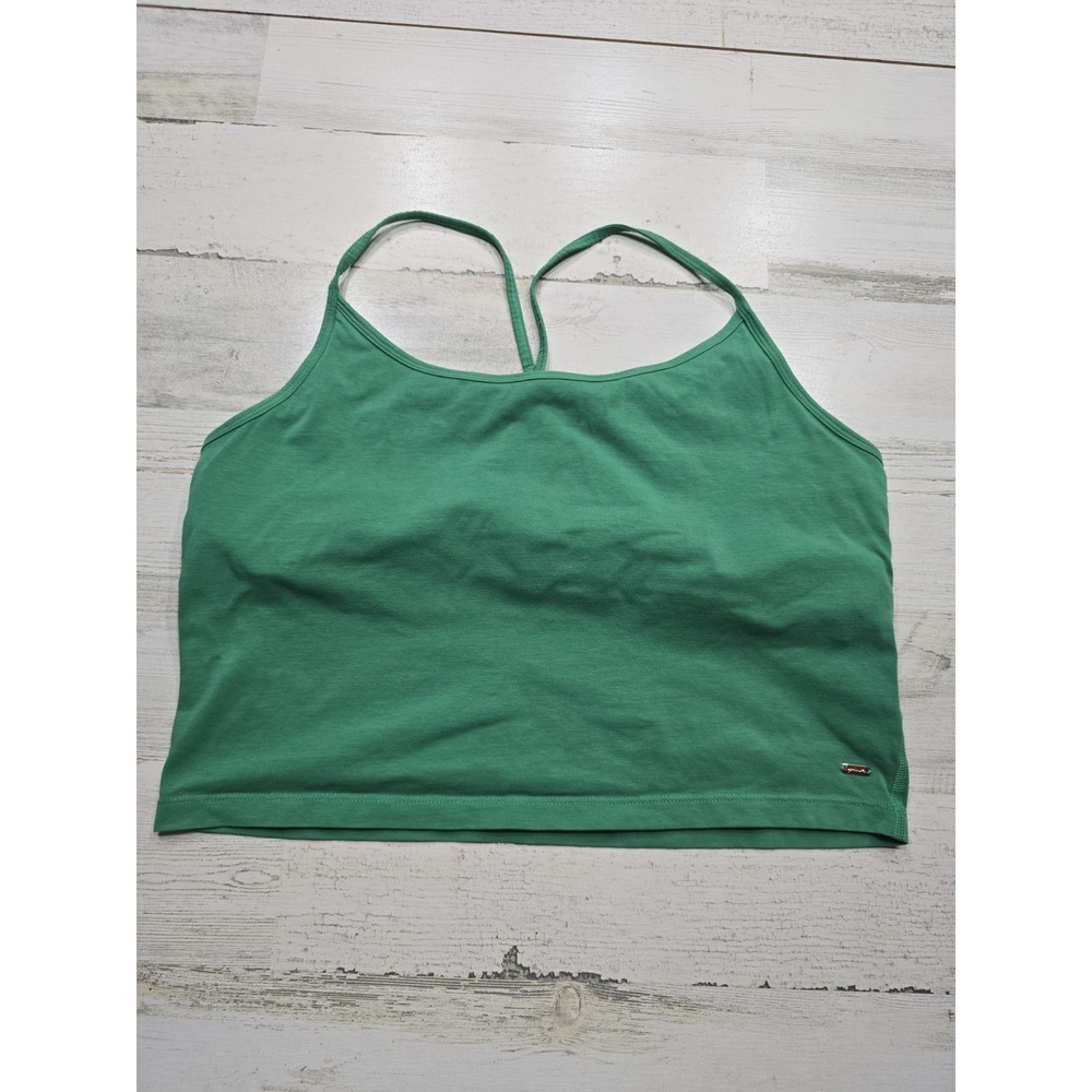 PINK Victoria's Secret Green Strappy T-Back Cami Crop Top Womens XL 414034-QJQ